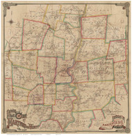 Hartford & Vicinity - Connecticut 1884 - Old Map Reprint