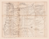 Oregon 1859 Chapman - Old State Map Reprint
