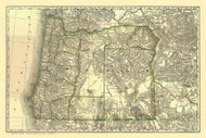 Oregon 1876 Rand McNally - Old State Map Reprint