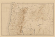 Oregon ca.1884  - Old State Map Reprint