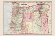 Oregon 1901 Cram - Old State Map Reprint
