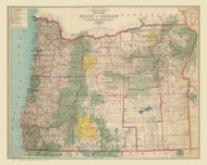Oregon 1922  - Old State Map Reprint