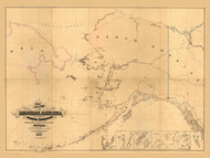 Alaska 1867 Lewis - Russian America or Alaska Territory - Old State Map Reprint