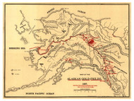 Alaska 1897 Lee - Old State Map Reprint