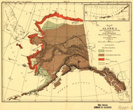 Alaska 1882 Petroof - Foxes - Old State Map Reprint