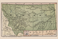 Montana 1880 Bolitho - Old State Map Reprint