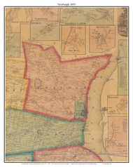 Newburgh - PORTRAIT, New York 1859 Old Town Map Custom Print with Homeowner Names - Orange Co.
