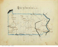 Pennsylvania 1823 Henshaw - Old State Map Reprint