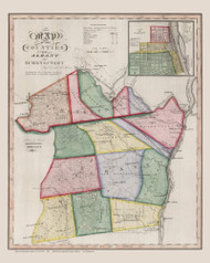 Albany & Schenectady County New York 1840 - Burr State Atlas