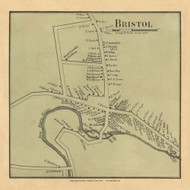 Bristol Village, Vermont 1857 Old Town Map Custom Print - Addison Co.