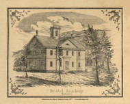 Bristol Academy, Vermont 1857 Old Town Map Custom Print - Addison Co.