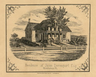 Residence of Jason Davenport, Vermont 1857 Old Town Map Custom Print - Addison Co.