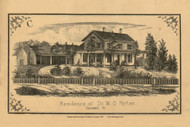 Residence of Dr. M.O. Porter, Vermont 1857 Old Town Map Custom Print - Addison Co.