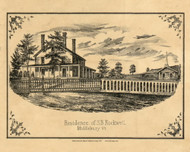 Residence of S.B. Rockwell, Vermont 1857 Old Town Map Custom Print - Addison Co.