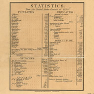 Statistics from 1850 Census, Vermont 1857 Old Town Map Custom Print - Addison Co.