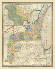 Iowa 1838 Mitchell - Eastern Iowa - Old State Map Reprint
