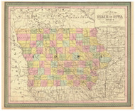 Iowa 1895 Cowperthwait - Old State Map Reprint