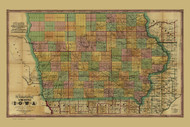 Iowa 1855 Barnes - Old State Map Reprint