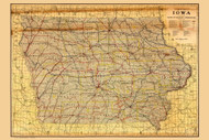 Iowa 1915 Railroad Commissioners - Old State Map Reprint