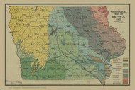 Iowa 1922 Iowa Geological Survey - Old State Map Reprint