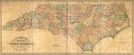 North Carolina 1854  - Old State Map Reprint