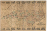 North Carolina 1860  - Old State Map Reprint