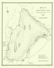 Spofford Lake - NH Lakes, New Hampshire 1898 - Old Map Reprint