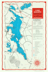 Lake Sunapee - NH Lakes, New Hampshire 1978 - Old Map Reprint