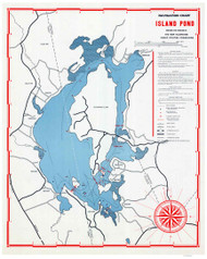 Island Pond - NH Lakes, New Hampshire ca1960 - Old Map Reprint