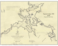 Squam Lake - NH Lakes, New Hampshire 1830 - Old Map Custom Print