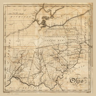 Ohio State 1812 Melish - Old State Map Reprint