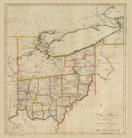 Ohio State 1814 Carey - Old State Map Reprint