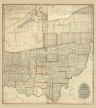 Ohio State 1815 Bourne - Old State Map Reprint