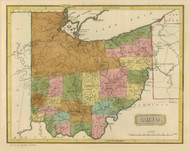 Ohio State 1816 Lucas - Old State Map Reprint