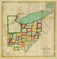 Ohio State 1827 DeSilver - Old State Map Reprint