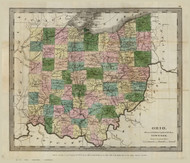 Ohio State 1831 Burr - Old State Map Reprint