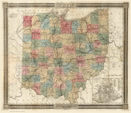 Ohio State 1836 Burr - Old State Map Reprint