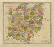 Ohio State 1840 Greenleaf - Old State Map Reprint