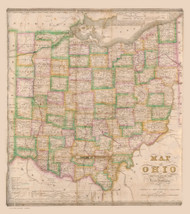 Ohio State 1840 Robinson - Old State Map Reprint