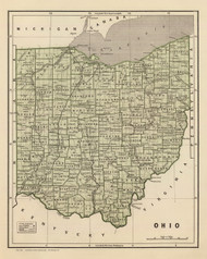 Ohio State 1845 Morse - Old State Map Reprint