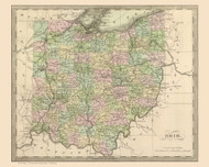 Ohio State 1848 Greenleaf - Old State Map Reprint