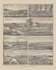 Residences & Farms of Wm. Winters, Harvey Rumbaugh, S.A. Creps, H.D. Creps & W.E. Johnston, Ohio 1880 Old Town Map Custom Reprint - Allen Co.