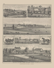 Residences & Farms of Geo. W. Albert, Erastus Huber, Joseph Fisher & Adam Leatherman, Ohio 1880 Old Town Map Custom Reprint - Allen Co.