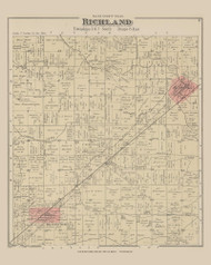 Richland, Ohio 1880 Old Town Map Custom Reprint - Allen Co.