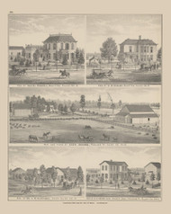 Residences & Farms of Daniel Russell, A.G. Kibler, Lewis Jennings, Dr. J. S. Clippinger  J.L. Asire, Ohio 1880 Old Town Map Custom Reprint - Allen Co.