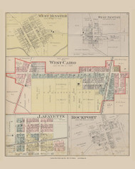 West Minster, West Newton, West Cairo, Lafayette & Rockport Villages, Ohio 1880 Old Town Map Custom Reprint - Allen Co.