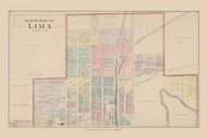 North Part of Lima, Ohio 1880 Old Town Map Custom Reprint - Allen Co.