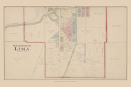 South Part of Lima, Ohio 1880 Old Town Map Custom Reprint - Allen Co.