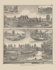 Residences & Farms of J.A. Hoover & W.D. Breese, Ohio 1880 Old Town Map Custom Reprint - Allen Co.
