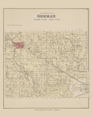 German, Ohio 1880 Old Town Map Custom Reprint - Allen Co.